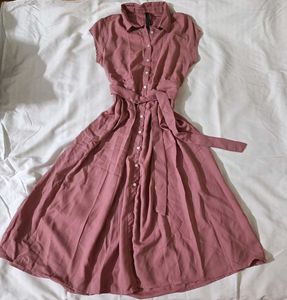 Onion Pink Casual Midi Dress