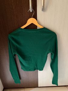 Green "Los Angeles League" Crop Top