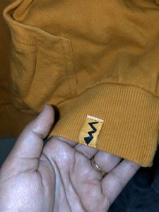 Mustard Yellow Hoodie with Bird Graphic