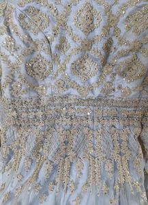 Stunning Blue Embroidered Gown