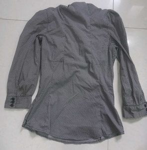 Patterned Ruffle Blouse