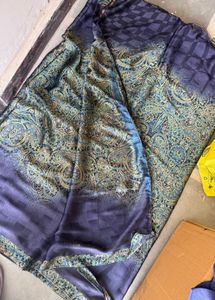 Elegant Blue Paisley Print Saree
