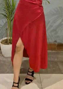 Shiny Red Slip Dress