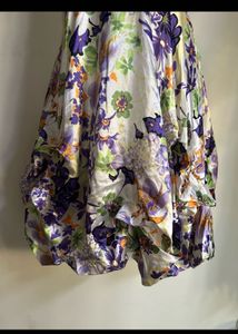 Floral Print Mini Dress with Black Belt
