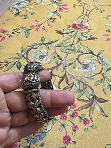 Oxidized Kundan Kada bracelet