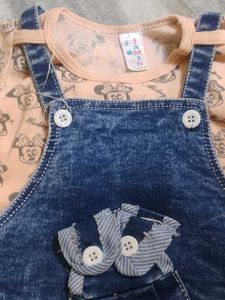 Baby Denim Overalls Set - Size Unknown