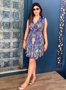 Shaye Blue Floral Print Dress