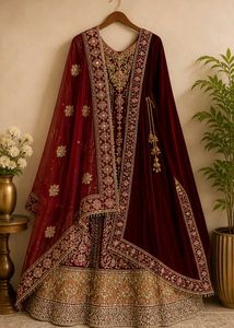 Red Embroidered Lehenga Choli
