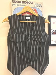 Pinstripe Sleeveless Vest Top
