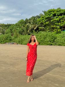 Chic Red Floral Maxi Dress