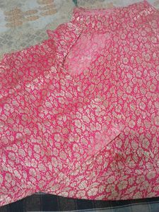 Vibrant Pink Brocade Lehenga Skirt