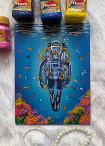 Mini Underwater Scuba Diver Painting