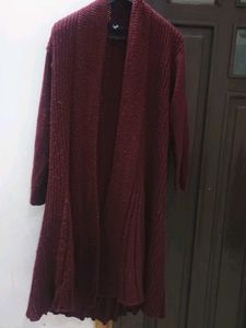Burgundy Knit Cardigan