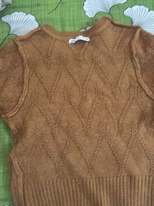 Cozy Brown Cable Knit Sweater