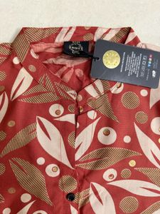 Elegant Leaf Print Kurta Pant Set