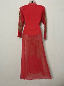 Pintresty peach Embroidered Kurta