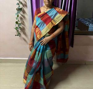 Colorful Checked Saree