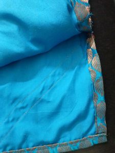 Girl's Blue &amp; Gold Brocade Top