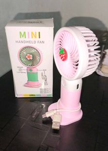Cute Mini Handheld Fan with Strawberry Design
