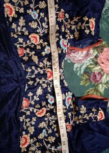 Embroidered Navy Blue Blouse