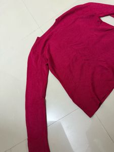Vibrant Pink Crew Neck Sweater