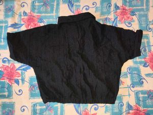 Cute Black Textured Shirt