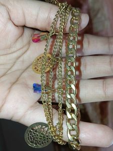 Chunky Gold Chain Bracelet with Charms