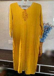 Beautiful Yellow Chikankari Kurta