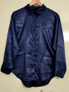 Navy Blue High Quality Sat in Women Shirt 42"-44"