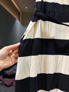 Westside dress in beige n black stripes