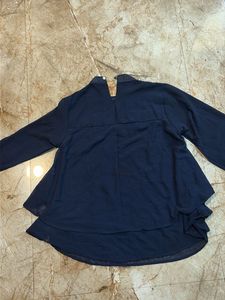 Navy Blue Embellished Top