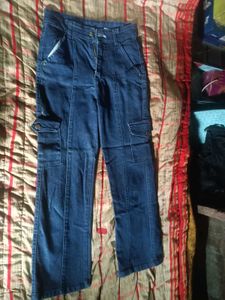 girls  Denim Cargo Pants 9 to 10 years size