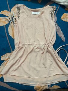 Sheer Pearl Embellished Sleeveless Top