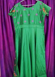 Green Embroidered Ethnic Gown
