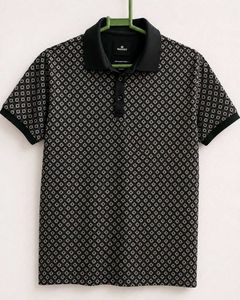 Men's Geometric Print Polo T-Shirt