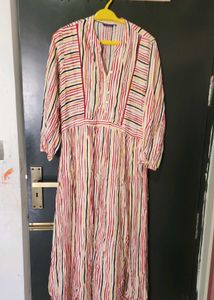Striped Button-Up Midi Dress