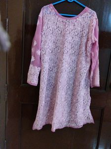 Pink Chikankari Kurta