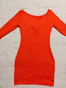 Urbanic Orange Long Sleeve Mini Dress