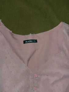 Chic Pink Swiss Dot Dress