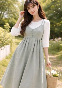 Cute Green Dress with Top