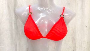 Neon Orange Mesh Bikini Top