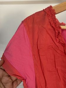 Vibrant Pink &amp; Coral Colorblock Top
