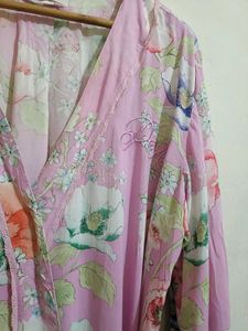 Flowy Floral Pink Robe