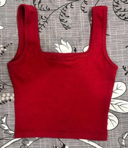 solid red tube top