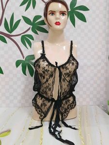 (100)Black Lace Lingerie Set
