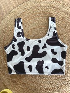 Cow Print Crop Top