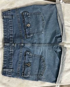 Denim Roll Cuff Shorts