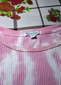 Tie-Dye Ribbed Bell Sleeve Top