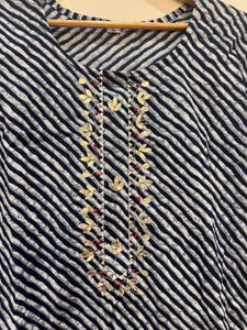 Stylish Striped Kurta with Gota Patti