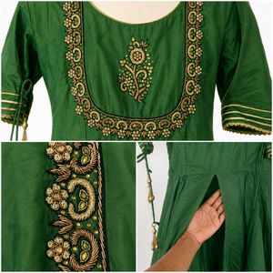 Green Kurta Set with Palazzo Pants